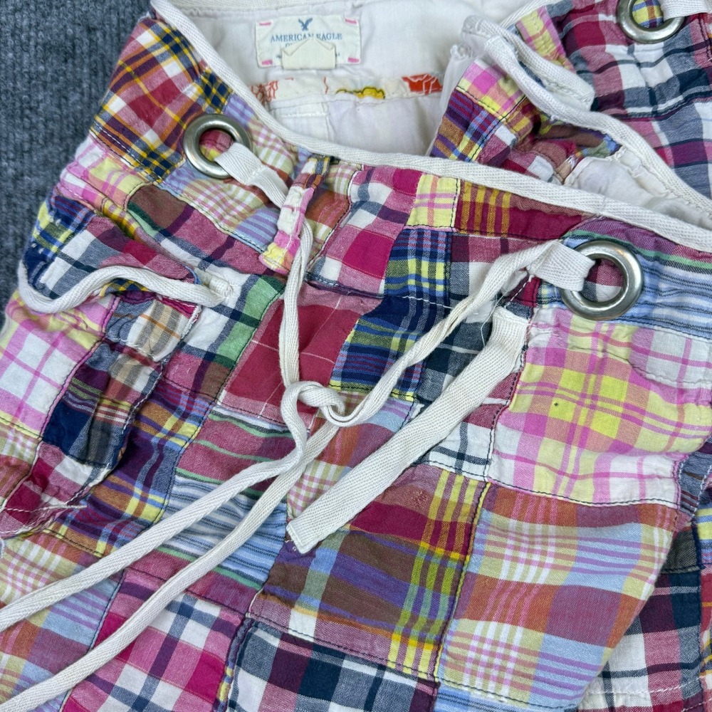 Y2K American Eagle Patchwork Plaid Mini Skirt Mul… - image 3
